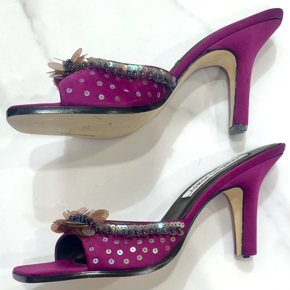 Sequin Fushia Heels - Picture 2 of 9